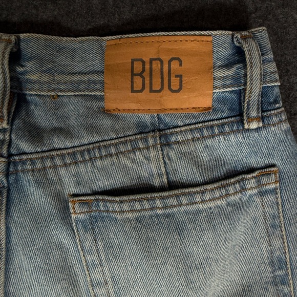BDG Urban Outfitters Light Wash High Rise Seamed Straight Leg Jeans Raw Hem 29 - Picture 7 of 9